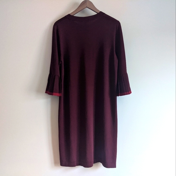 COS Burgundy Pleated Sleeve Dress - Picture 5 of 5